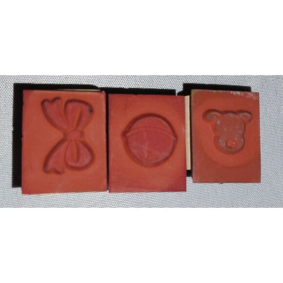 Christmas Rubber Stamp Set Merry Christmas Gift Tag Snow Flake Rain Deer Mitten - Picture 2 of 4